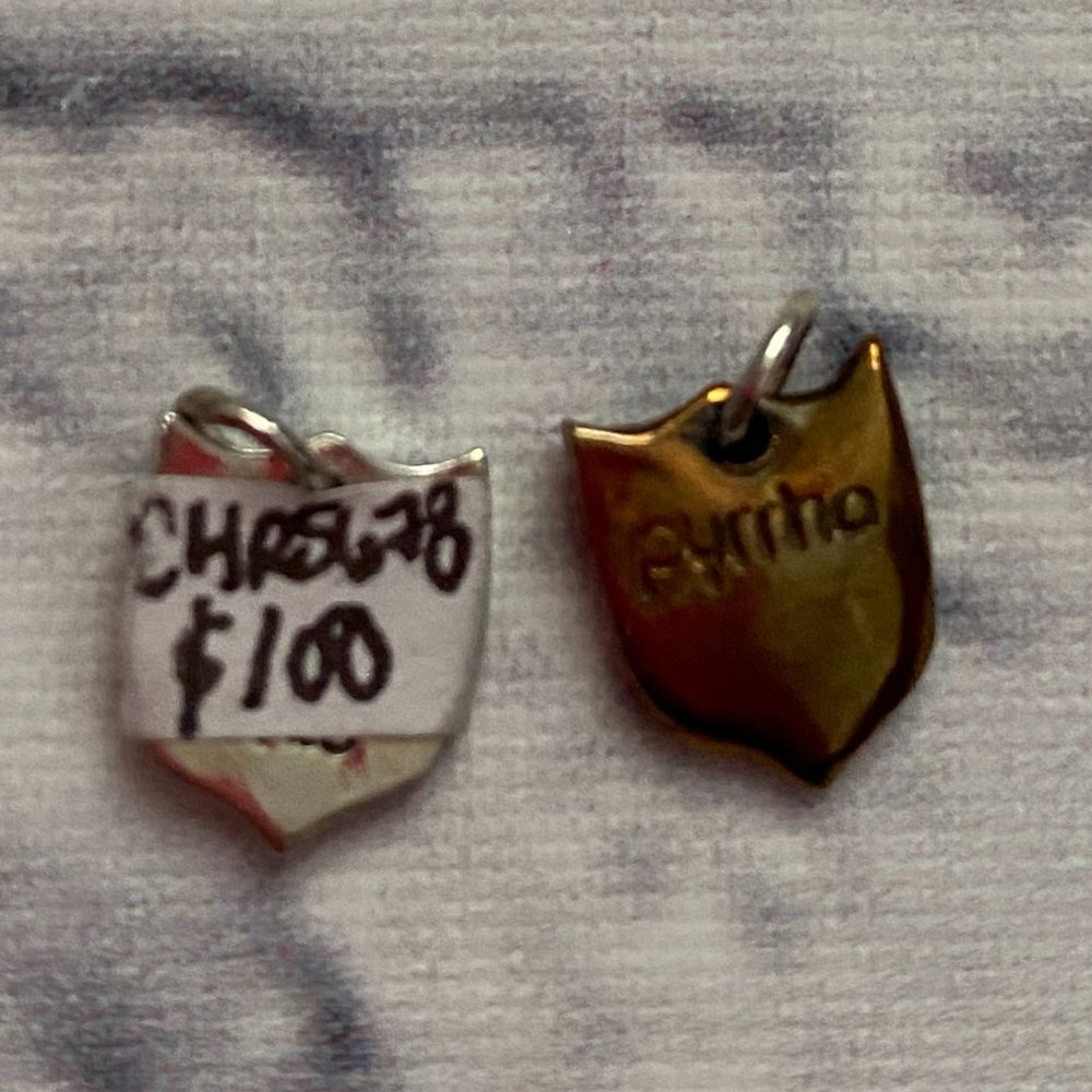 Initial R Unisex Shield Charms - Picture 4 of 5